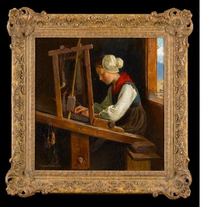 The Weaver: A Cottage Loom in the Austrian Alps, 1917 by Marianne Stokes